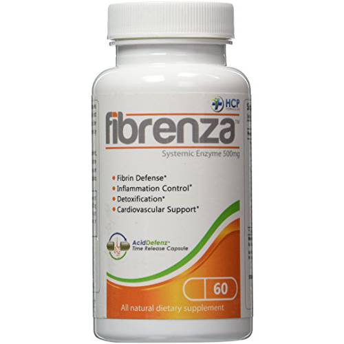 HCP Formulas - Fibrenza - Systemic Enzyme Complex with Fibrinolytic & Proteolytic Enzymes - Fibrin Defense, Inflammation & Cardiovascular Support - Vegetarian - Dietary Supplement - 60 Caps