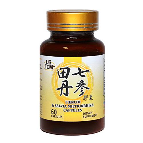 Tienchi Danshen Capsules Pseudoginseng Notoginseng Sanqi Salvia Miltiorrhiza Red Sage Capsules 500mg 60 Vegetable Capsules 100% Natural No Preservatives for Healthy Cardiovascular System Made in USA