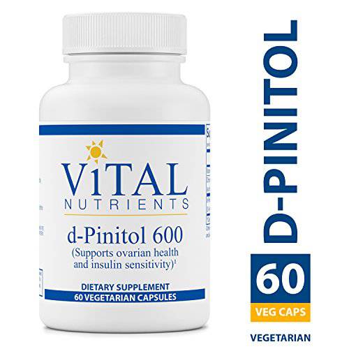 Vital Nutrients - D-Pinitol - for Maintenance and Support of Ovarian Health - 60 Vegetarian Capsules per Bottle - 600 mg