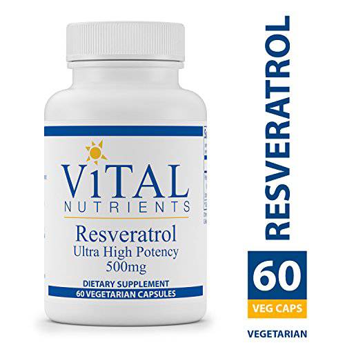 Vital Nutrients - Resveratrol - Ultra High Potency - Cardiovascular and Cell Health Support - 60 Vegetarian Capsules per Bottle - 500 mg