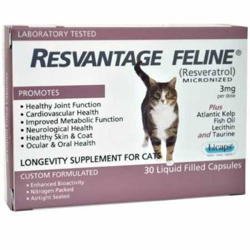 RESVANTAGE Feline - Resveratrol - The Longevity Supplement for Cats - 30 Capsules