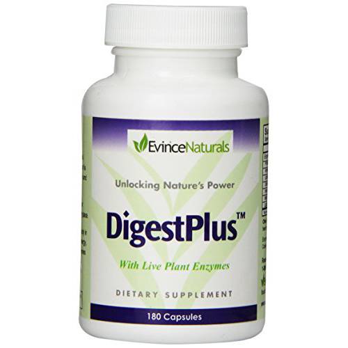 Evince Naturals DigestPlus with Live Plant Enzymes, 180 Capsules