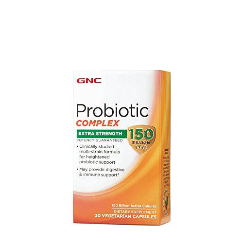 GNC Probiotic Complex Extra Strength with 150 Billion CFUs, 20 Capsules, Daily Probiotic Support