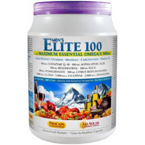 ANDREW LESSMAN Multivitamin - Men’s Elite-100 with Maximum Essential Omega-3 500 mg 30 Packets – 40+ Potent Nutrients, Essential Vitamins, Minerals, Phytonutrients and Carotenoids. No Additives
