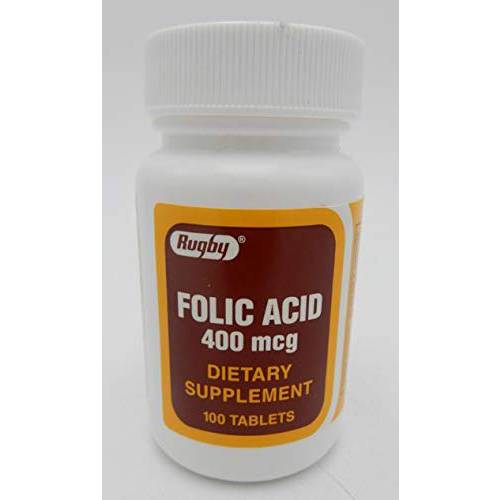RUGBY FOLIC Acid 400 MCG 100CT Pack of 1