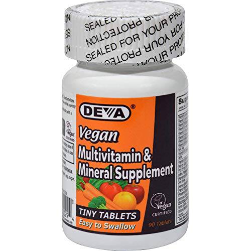Deva Vegan Multivitamin and Mineral Supplement - Gluten Free - Dairy Free - 90 Tiny Tablets (Pack of 2)