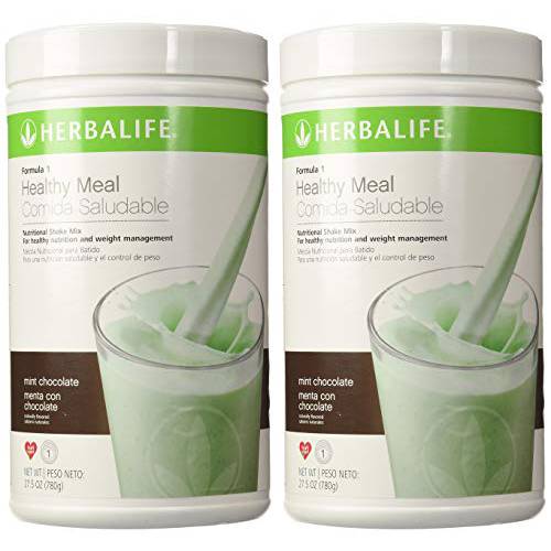 Two herbalife Formula 1 Healthy Meal Nutritional Shake Mix Mint Chocolate 780g