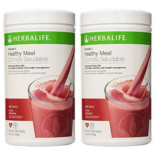Two herbalife Formula 1 Healthy Meal Nutritional Shake Mix Wild Berry 750g