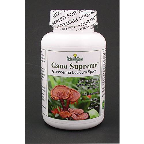 Gano-Supreme - Certified Organic Ganoderma Lucidum Spore, Veggie Caps, Made in The USA