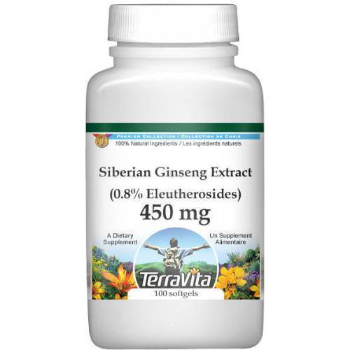 Eleuthero Extract (0.8% Eleutherosides) - 450 mg (100 Capsules, ZIN: 514304)