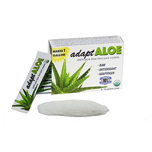 adaptALOE 100% Pure Aloe Vera Juice Crystals,Organic, Inner Leaf Fillet, Gallon (3pk)
