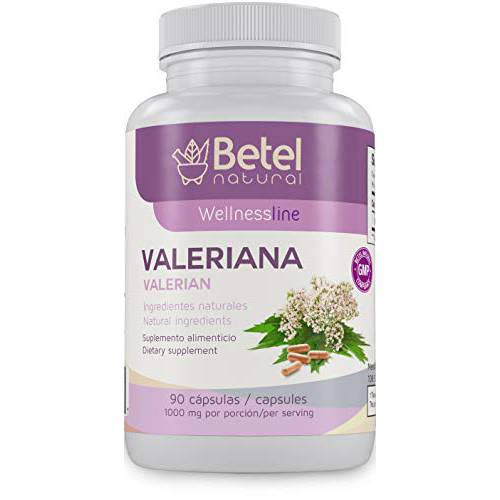 Premium Valerian/Valeriana Capsules by Betel Natural - Promotes Healthier Rest & Relaxation - 1000mg per Serving