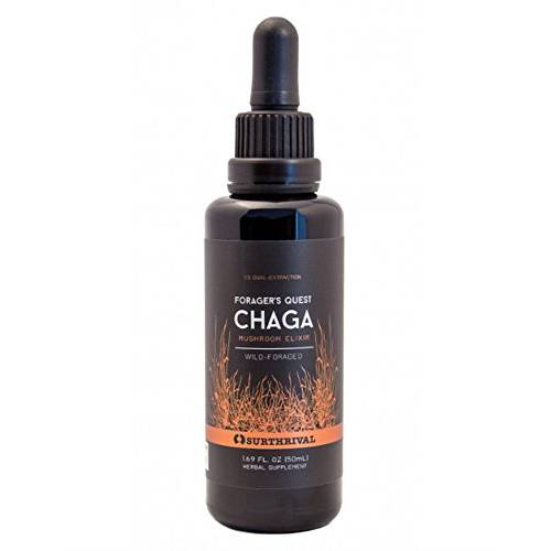 Surthrival: Chaga Mushroom Extract Forager’s Quest, 50 mL, Featuring Nature’s Immune-Boosting, Anti-Viral, Anti-Fungal Medicinal Mushroom