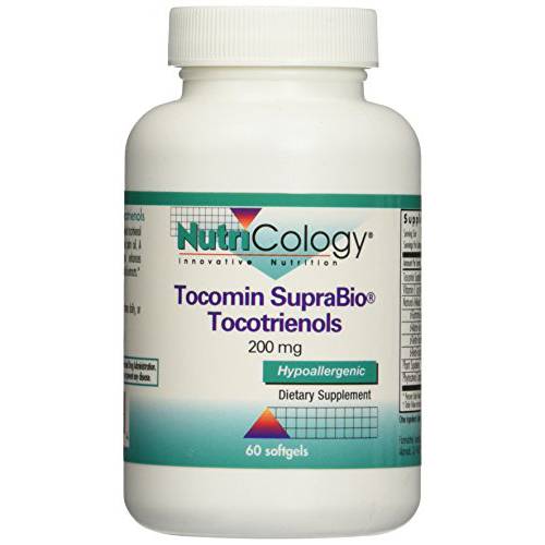 NutriCology Tocomin SupraBio Tocotrienols 200 mg - Palm Oil Vitamin E - 60 Softgels