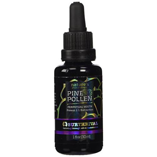 Surthrival: Pine Pollen Gold Extract (1 fl oz), Wild Harvested, Energy Restoration