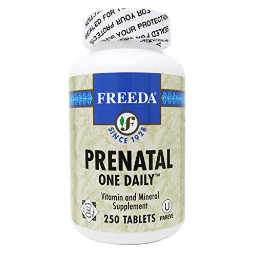 Freeda Prenatal Vitamin - Kosher Prenatals - Prenatal Vitamins with Iron, Prenatal Folic Acid, Choline, Vitamin D - One Daily Pre Natal Multivitamin Support for Pregnant & Lactating Women (250)