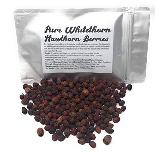 Whitethorn Hawthorn Berries - 100% Pure, dried, natural Hawthorn Berries (Crataegus monogyna) | Net Weight: 1.76oz / 50g | Dietary & Allergy Info: Gluten Free | Dairy Free | Vegan | Natural | GMO Free