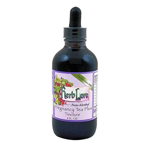 Herb Lore Pregnancy Tea Plus Tincture - 4 fl oz - Alcohol Free - Third Trimester Labor Prep Tea - with Red Raspberry Leave & Partridge Berry - Strengthens and Tones Uterus for Labor and Delivery