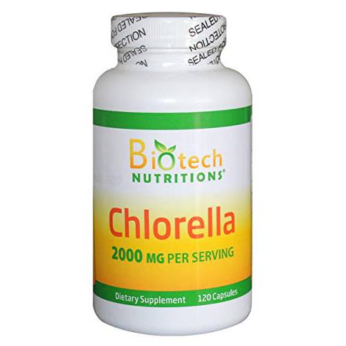 Biotech Nutritions Chlorella 2000mg Vegetable Capsules, 120 Count