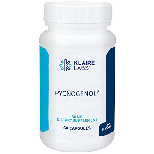 Klaire Labs Pycnogenol 50 mg - Hypoallergenic Antioxidant Supplement with French Maritime Pine Bark Extract - Gluten-Free, Soy-Free 50mg Pycnogenol Extract (60 Capsules)