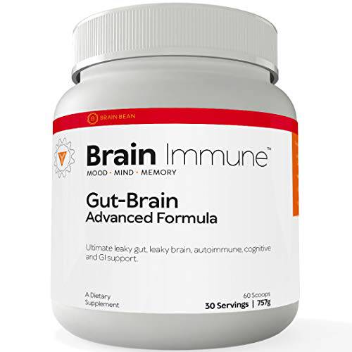 Brain Bean Brain-Immune | Advanced Formula to Support Leaky Gut, Leaky Brain, Immune System | with 10g Colostrum with Lactoferrin, 5g L-Glutamine, 4g IgY Max, and 1g Inulin | 30 Servings