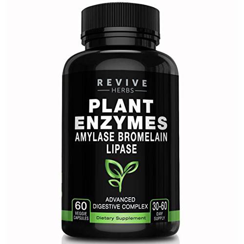 Advanced Plant Based Digestive Enzymes - Aspergillopepsin, Amylase, Bromelain, Lipase, Protease, Papain & More - Supports Gastrointestinal & Immune Health & Overall Digestion