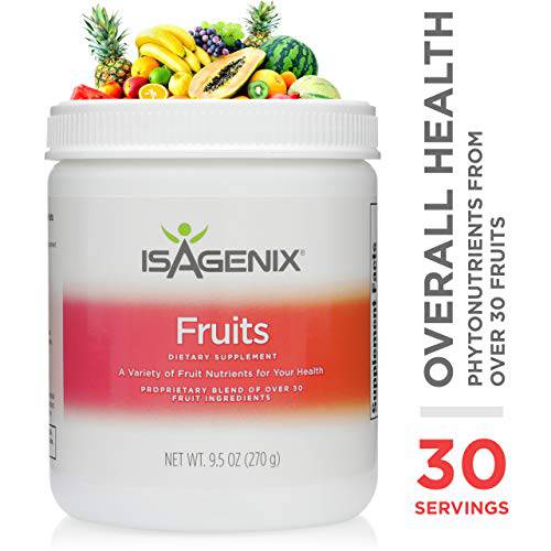 Isagenix Fruits Phytonutrient Drink Mix with Eleuthero Root, Apple, Peach, and More to Complement Diet 270 Grams (30 Servings)