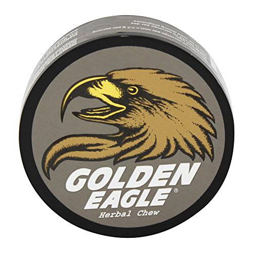 Golden Eagle Herbal Chew NonTobacco Chews Straight (Gray Label) 1.2 oz. plastic canisters (a)