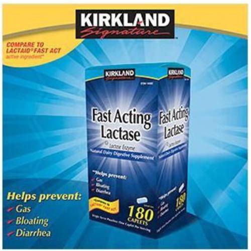 By breaking down lactose (milk sugar) it helps make dairy foods easier to digest and helps to prevent uncomfortable symptoms. - Kirkland Signature Fast Acting Lactase - Compare to Lactaid - 180 Caplets