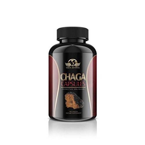 Vida Divina Chaga for Immune Support and Defense, Energy Boost and Antioxidant, 90 Capsules