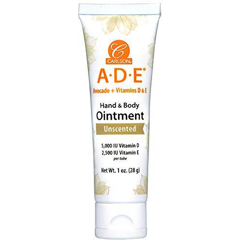 Carlson - ADE Hand and Body Ointment, 5000 IU Vitamin D, 2500 IU Vitamin E, Fragrance-Free, 1 oz