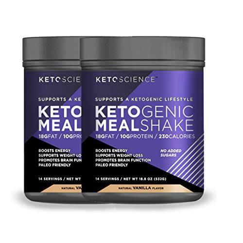 Keto Science Ketogenic Meal Shake, Vanilla, 18.8 oz (Pack of 2)