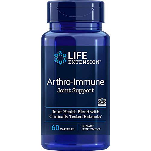 Life Extension Arthro-Immune Joint Support - Joint Health Supplement Pills with Curcumin & Chiretta Extracts - for Joint Comfort & Strength - Non-GMO, Gluten Free, Vegetarian - 60 Capsules