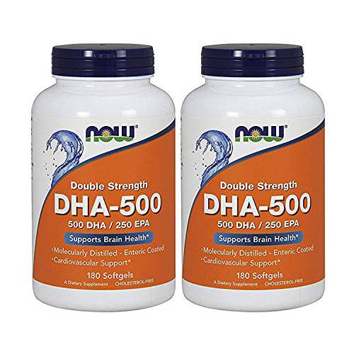 Now Foods DHA-500, 180 Softgels - 2 Pack