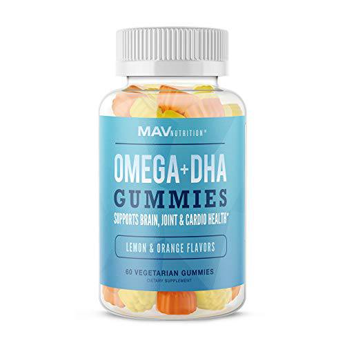 Vegetarian Omega 3 6 9 Gummies for Adults | with 50mg of DHA | Support Brain, Joint & Heart Health for Women & Men | No Fish Oil | Natural Flavors | Chewable Omega Supplements | 60 Gummies