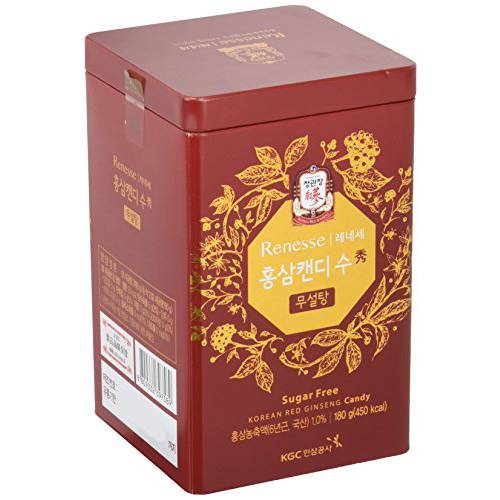 [KGC] Renesse Korean Red Ginseng Extract - Sugar Free Hard Candy (44 Count - 180g)
