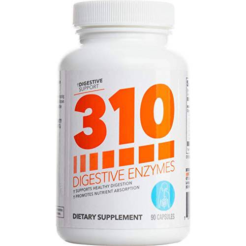 Digestive Enzyme by 310 Nutrition (90CT) | Multi-Enzyme with Lactase to Help Support Body’s Digestion | Provides Support for Digestive Comfort from Bloating