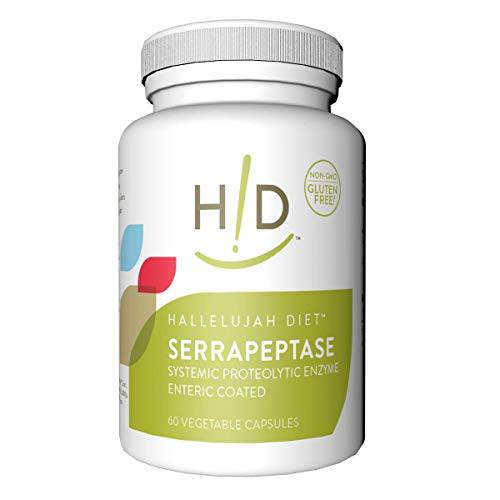 Hallelujah Diet Serrapeptase - Anti-Inflammatory Enzyme Supplement, Health Food Products, 60 Servings
