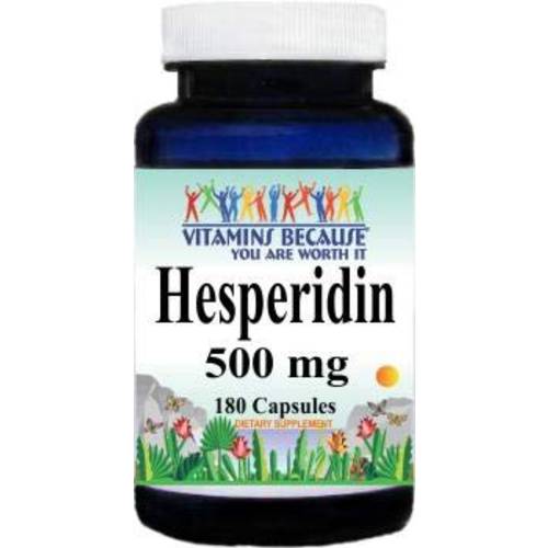 Hesperidin 500mg 180 Capsules - Promotes Lymphatic Drainage, Supports Veins, Capillaries and Circulation - Manufactured in The USA