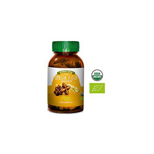 Organic Source of omegas 3, 6 and 9 l Sacha Inchi Oil softgel Capsules l 100 x 500 mg Pills l Healthier Essential Fatty Acids Source l Non GMO and Gluten Free l Amazon Andes