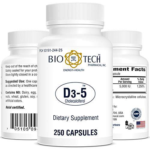 Bio-Tech Pharmacal Vitamin D3 (D3 5k IU, 250 Count)