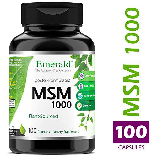 Emerald Labs MSM 1000 mg - Plant-Sourced Methylsulfonylmethane for Joint and Collagen Production Support - 200 Vegetable Capsules