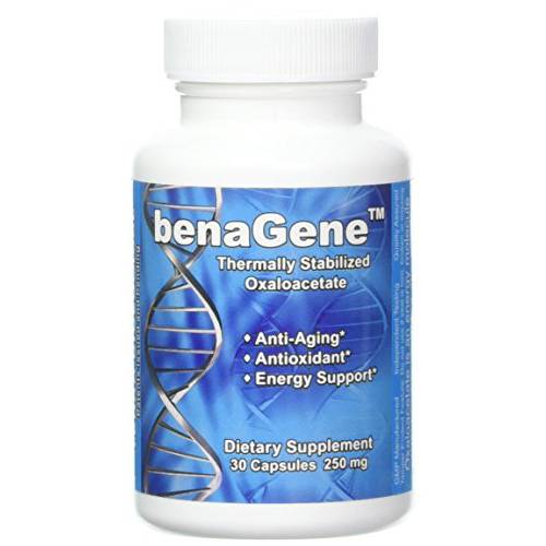 2 benaGene bottles - patented thermally stabilized oxaloacetate longevity supplement