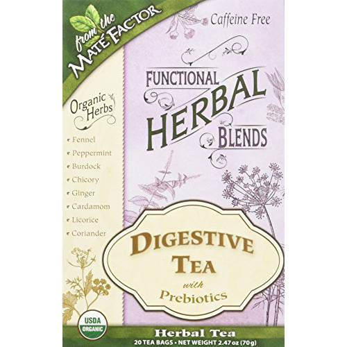 Mate Factor Functional Herbal Blends - Digestive Tea with Prebiotics 20 Bag(S)