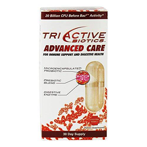TriActive Biotics Advanced Care, Probiotics for Women, Probiotics for Men and Adults, Microencapsulated Probiotics, 20 Billion CFU - 30 Capsules