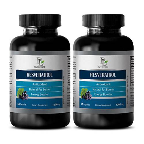 antioxidant Pill - RESVERATROL 1200 Mg - Natural ANTIOXIDANT Complex - resveratrol and Grape Seed Extract - 2 Bottles 120 Capsules