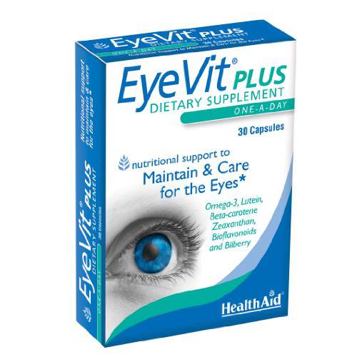 EyeVit Plus, Maintenance and Care for Eyes, 30 Capsules, Once Daily, Nutritional Support to Maintain & Care for The Eyes