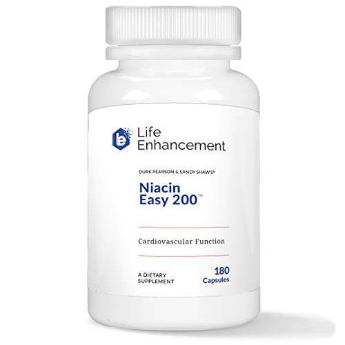 Life Enhancement Niacin Easy | 200mg Vitamin B3 (Nicotinic Acid) with Magnesium & Vitamin C | 180 Servings