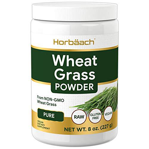 Wheatgrass Powder Organic | 8oz | Vegan, Raw, Non GMO & Gluten Free Wheat Grass Superfood Powder | by Horbaach