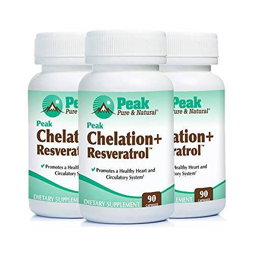 Peak Pure & Natural Peak Chelation+ Resveratrol - Calcium Disodium EDTA - Resveratrol- Malic Acid (3 Pack)